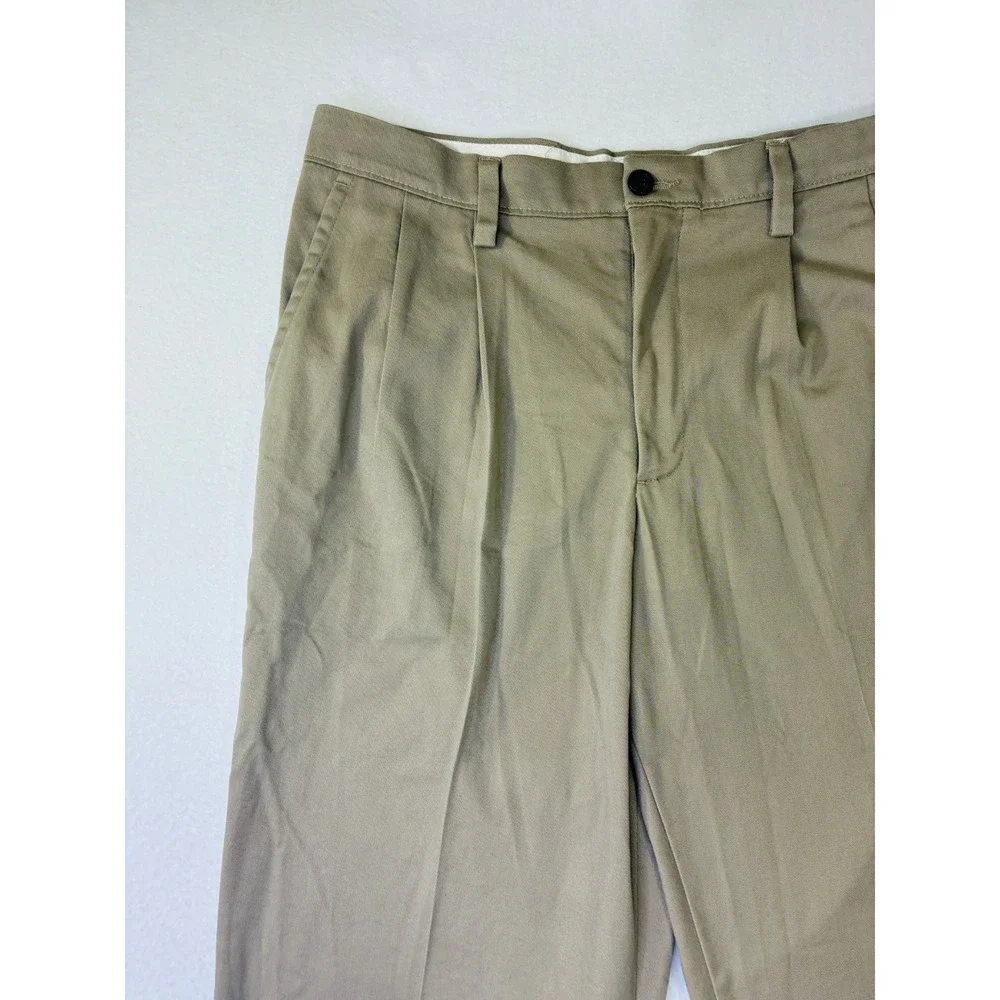 Dockers Mens Pleated Khaki Chino Pants Tan Beige Dress Trousers 34x32